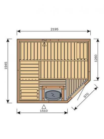 Harvia Variant S2220R Traditional Finnish Sauna (2195 x 1945 mm)