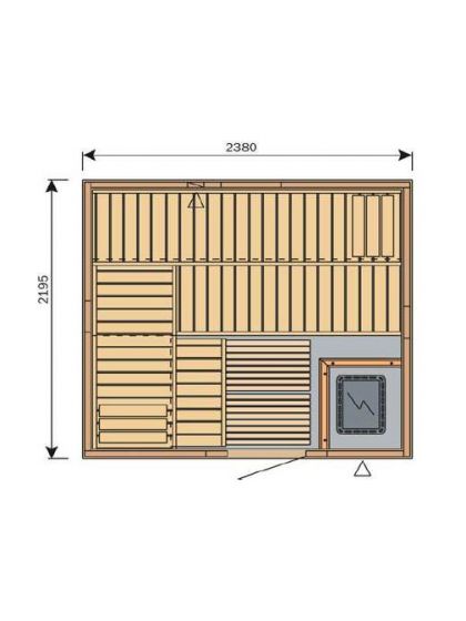 Harvia Variant S2522 Traditional Finnish Sauna (2380 x 2195 mm)