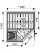 Harvia Sirius Traditional Bathroom Sauna (1140 x 1140 mm)