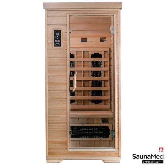 SaunaMed 1 Person Classic Hemlock FAR Infrared Sauna EMR Neutral™