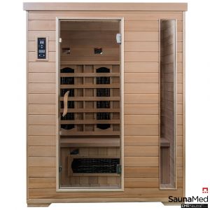 SaunaMed 3 Person Classic Hemlock FAR Infrared Sauna EMR Neutral™