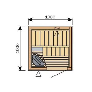 Harvia Variant S1010 Traditional Finnish Sauna (1000 x 1000 mm)