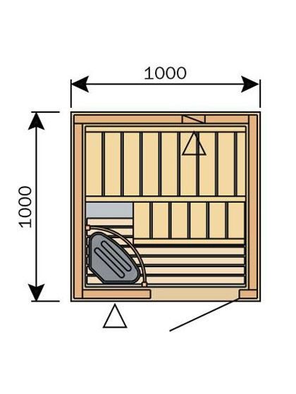 Harvia Variant S1010 Traditional Finnish Sauna (1000 x 1000 mm)